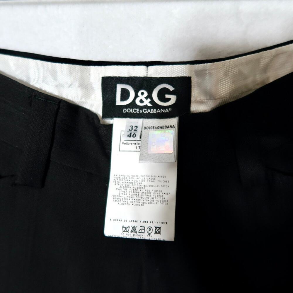 Dolce & Gabbana Straight Leg High Waisted Ribbon Striped Down Sides Size 32 - Picture 4 of 6